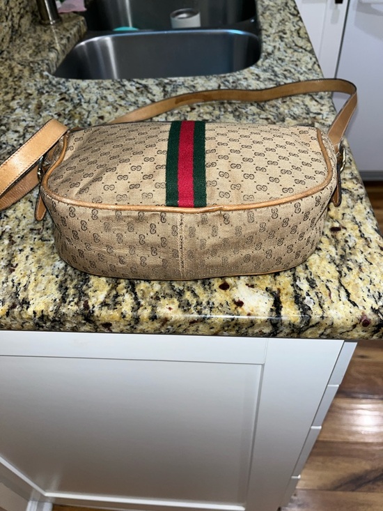 EUC Authentic Vintage Gucci Micro GG Monogram Canvas and Leather Crossbody - Picture 3 of 10